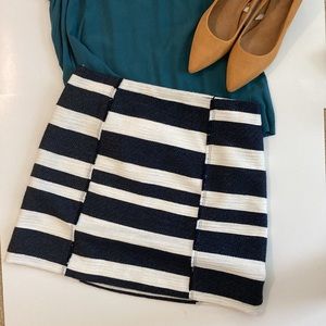 Loft striped miniskirt with fringe detail